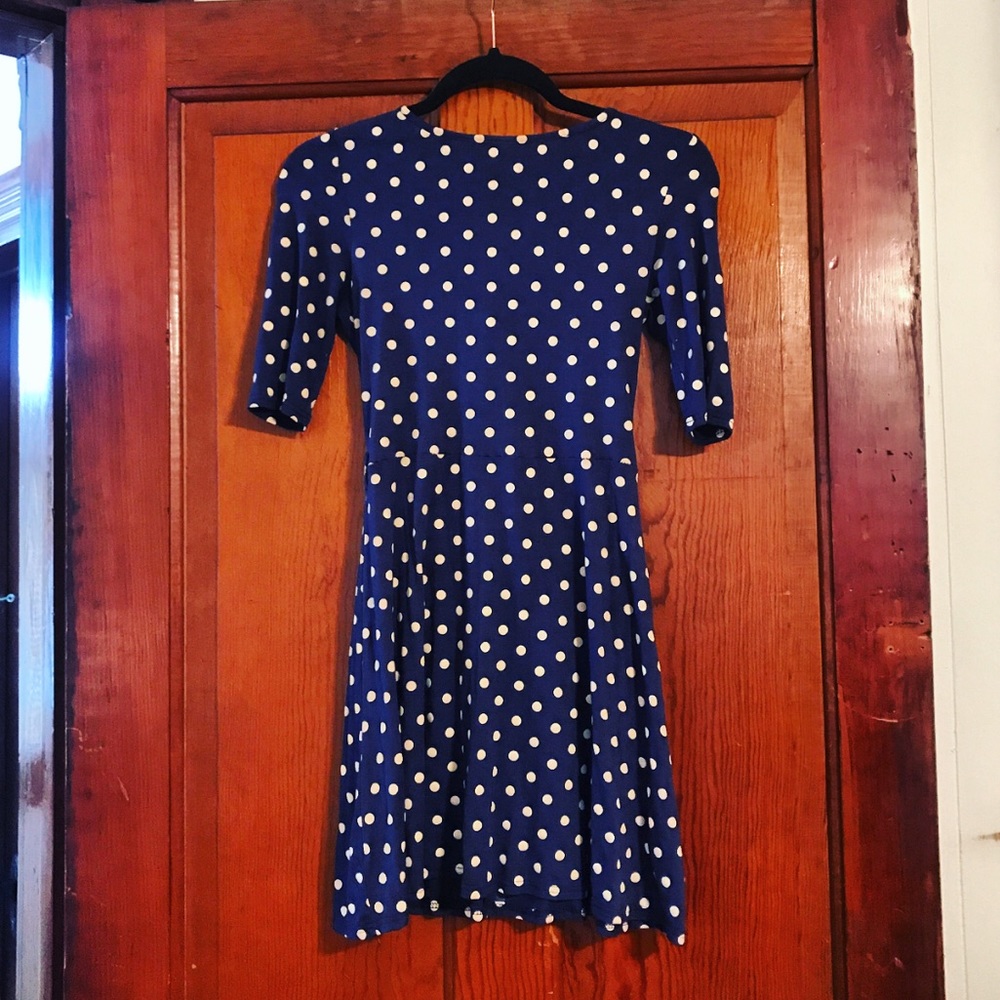 ASOS Blue Polka Dot Skater Dress Size US 2/UK 6